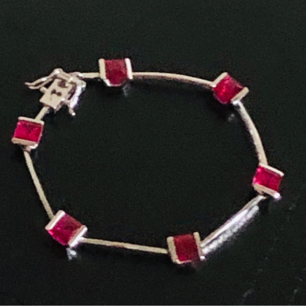 Ruby Bracelet Solid 925 Sterling Silver. - image 7
